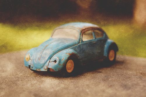 Vintage, Žaislas, Automobilis, Klaida, Vabalas, Mėlynas, Tekstūra, Menas, Natiurmortas