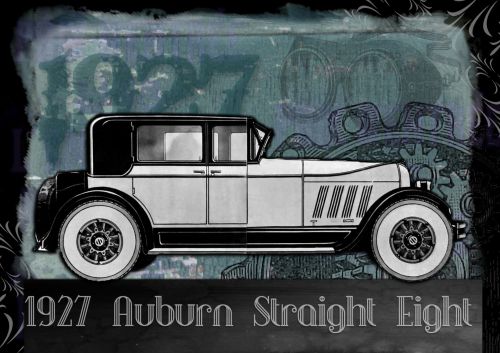 Vintage,  Automobilis,  Menas,  Skaitmeninis,  Koliažas,  1923,  Auburn,  Tiesus,  Aštuoni,  Automobilis,  Senovinis,  Senovinis Automobilio Meno Koliažas 1923 M