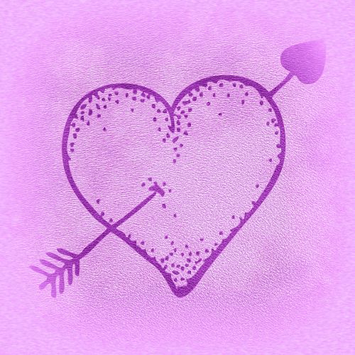 Širdis,  Širdis,  Meilė,  Romantika,  Romantiškas,  Valentino Diena & Nbsp,  Vintage,  Violetinė,  Rožinis,  Rodyklė,  Rodyklė & Nbsp,  Per & Nbsp,  Širdį,  Derliaus Širdis