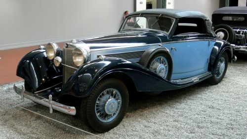 Derliaus Mercedes-Benz, Kabrioletas, 1938, Automobilis, Klasikinis, Automobilis, Egzotiškas, Prestižas, Musée National De Lautomobile