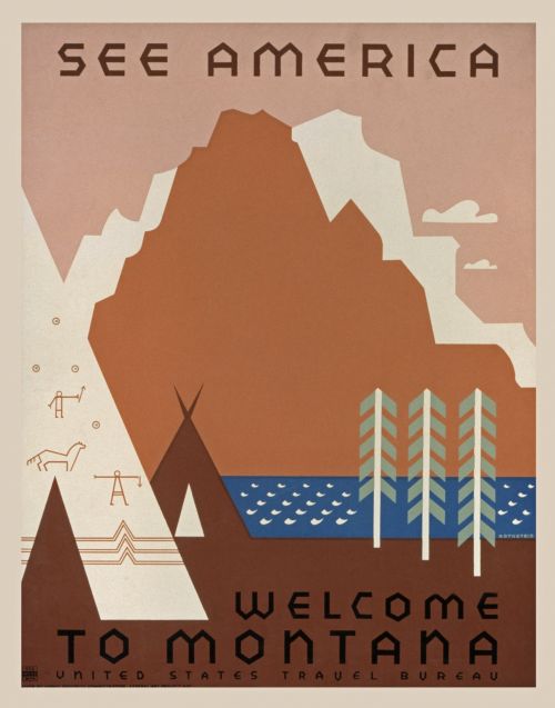 Iliustracijos,  Clip & Nbsp,  Menas,  Iliustracija,  Grafika,  Vintage,  Plakatas,  Kelionė,  Kelionės & Nbsp,  Plakatai,  Amerikietis,  Amerikietis,  Montana,  Vintage Montana Travel Poster