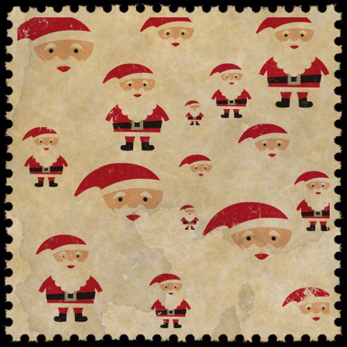 Kalėdos,  Xmas,  Antspaudas,  Vintage,  Santa & Nbsp,  Claus,  Santa,  Šventė,  Sezoninis,  Vintage Santa Pašto Ženklais