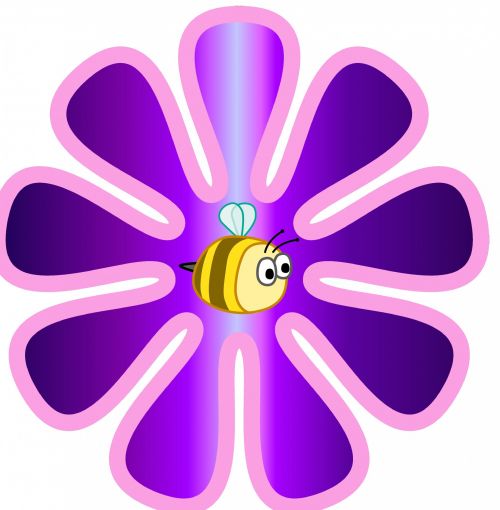 Violetinė,  Gėlė,  Kontūrai,  Bičių,  Piešimas,  Animacinis Filmas,  Violetinė Gėlė