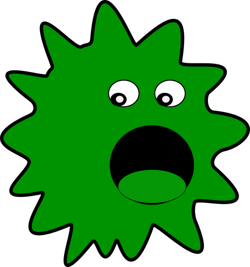 Virusas, Kenkėjai, Bakterijos, Žalias, Padaras, Animacinis Filmas, Nemokama Vektorinė Grafika