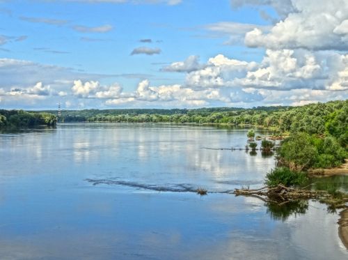 Vistula, Bydgoszcz, Upė, Lenkija, Vanduo, Gamta, Kraštovaizdis, Medžiai