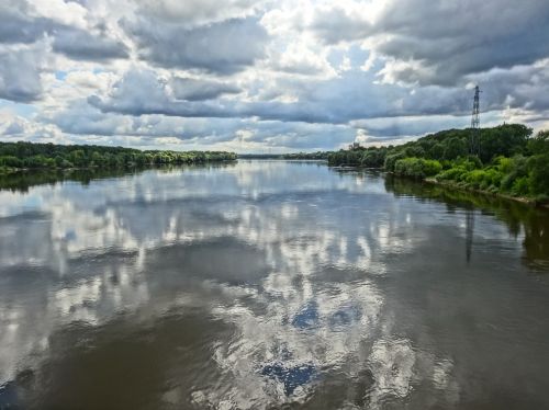 Vistula, Bydgoszcz, Upė, Lenkija, Vanduo, Gamta, Kraštovaizdis, Debesys