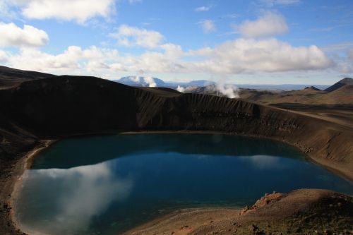 Viti, Krateris, Krafla, Kraterio Ežeras, Iceland, Mėlynas, Farbenspiel, Myvatnregion