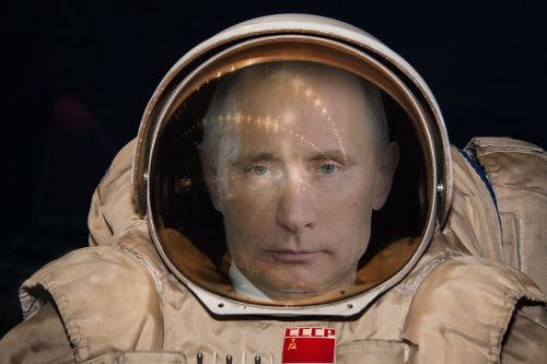 Vladimiras Putinas, Kaip Kosmonautas, Kosmonautų Kostiumo Kostiumas, Astronautas, Technologija, Techninis Pasiekimas, Sovietų Sąjunga, Skydas, Montavimas, Ironiškai, Ironija, Karikatūra