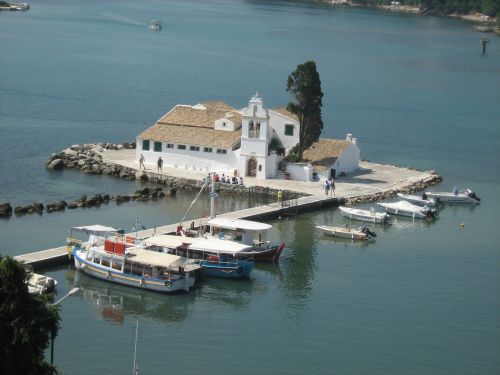 Vlaherna Vienuolynas, Corfu, Kraštovaizdis, Graikija, Bažnyčia