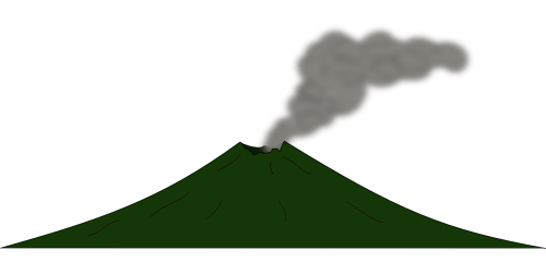 Vulkanas, Nelaimė, Išsiveržimas, Lava, Kalnas, Gamta, Dūmai, Nemokama Vektorinė Grafika