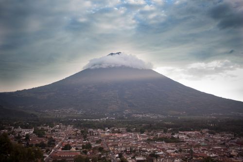 Vulkanas, Vandens Vulkanas, Antigua Guatemala, Miegantis Milžinas, Dangus, Gamta, Saulėlydis