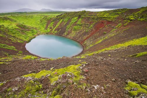 Vulkanas, Krateris, Vulkaninis Krateris, Kraterio Ežeras, Kerio, Iceland