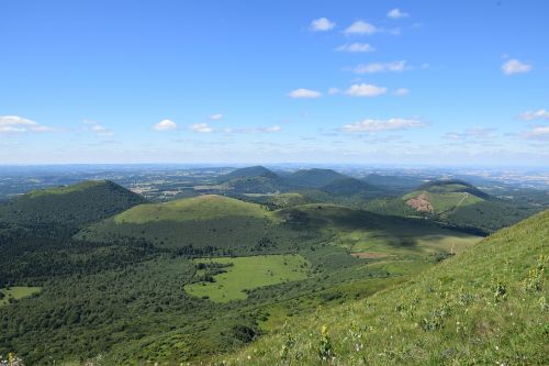 Ugnikalniai, Auvergne, Chaîne Des Puys, Kraštovaizdis, Panorama, Gamta, Vaizdas Į Puy-De-Dome