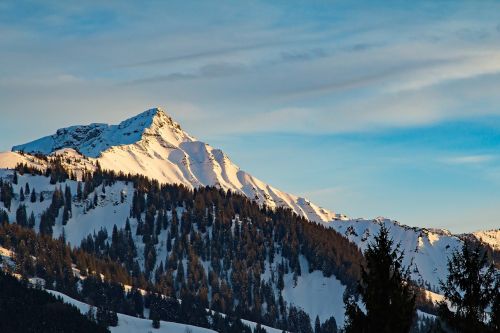 Vorarlbergas, Ebnit, Austria, Kalnai, Žiema, Sniegas, Alpių, Alm