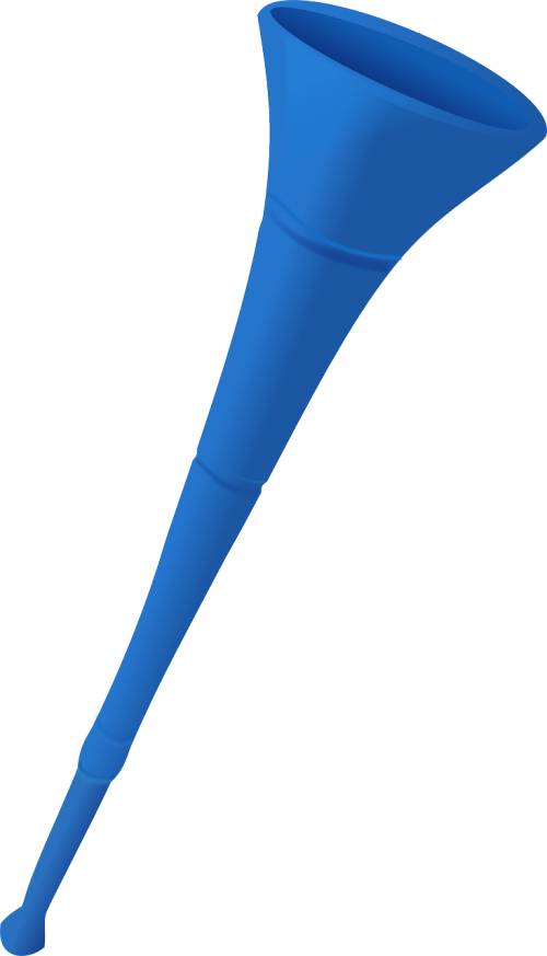 Vuvuzela, Ragas, Lepatata Mambu, Plastmasinis, Trimitas, Pietų Afrika, Futbolas, Futbolas, Mėlynas, Nemokama Vektorinė Grafika