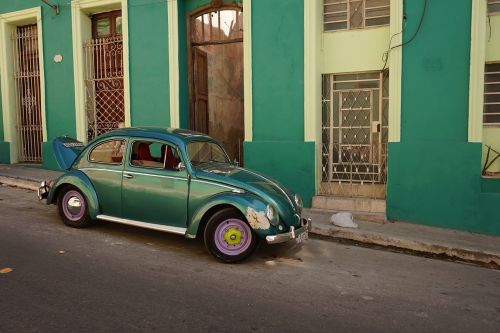 Vw, Vabalas, Vw Vabalas, Volkswagen Vw, Oldtimer, Automobiliai, Herbis, Klasikinis, Automatinis, Kuba, Havana