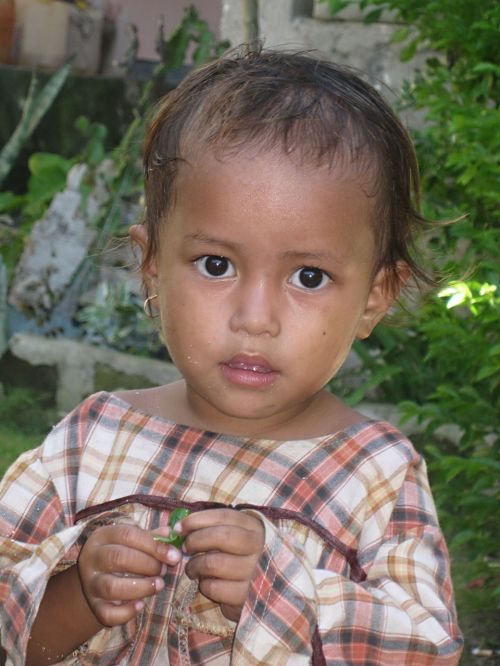 Mergaitė, Wakatobi, Sulawesi, Indonezija, Kūdikis, Vaikas, Portretas, Skurdas, Žmonės