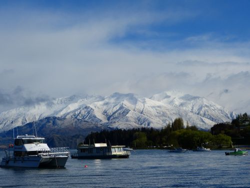 Kalnai,  Sniegas,  Otago,  Nauja & Nbsp,  Zealand,  Ežeras,  Laivai,  Wanaka