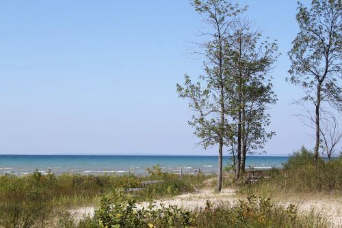 Isaga Beach, Ontarijas, Smėlio Krantas, Mėlynas Dangus, Gamta, Žolė, Horizontas, Kranto
