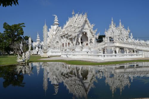 Wat Rong Khun,  Balta Šventykla,  Tailandas,  Centrine Azija,  Chiang Rai,  Šventykla,  Tajų,  Religija,  Asija,  Senovės,  Architektūra,  Wat