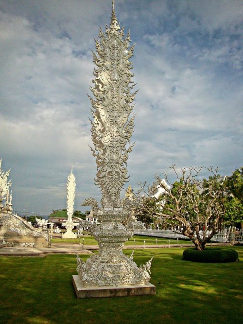 Wat Rong Khun,  Chiang Rai,  Tailandas,  Baltoji Šventykla,  Chiang Rai Provincija