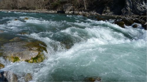 Vanduo, Upė, Vandens Telkiniai, Gamta, Pavasaris, Alpės, Durance Upė, Hautes Alpes, Dabartinis, Sūkurinė Vonia, Kalnas