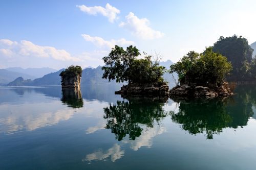 Vanduo, Atspindys, Gamta, Ežeras, Dangus, Viet Nam, Na Pakabinti, Tuyen Quang