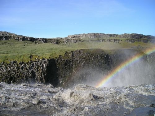 Krioklys, Vaivorykštė, Baltas Vanduo, Iceland
