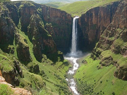 Krioklys, Maletsunyane Patenka, Pasinerti, Vaizdingas, Kraštovaizdis, Semonkong, Lesotho, Afrika