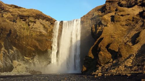 Krioklys, Uolos, Iceland, Gamta, Pur, Kraštovaizdis