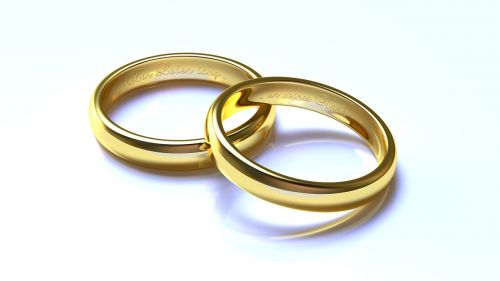 Vestuvės, Žiedai, Auksas, 3D, Blenderis