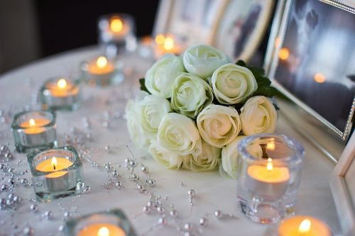 Vestuvės, Gėlė, Gėlių, Santuoka, Meilė, Romantiškas, Romantika, Šventė, Įvykis, Žvakė, Žvakių Šviesa