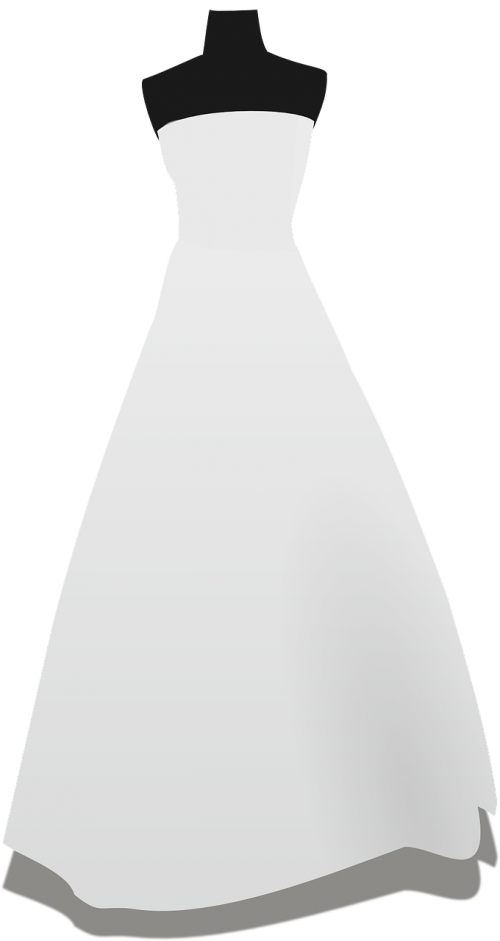 Vestuvinė Suknelė, Balta, Modelis, Nemokama Vektorinė Grafika