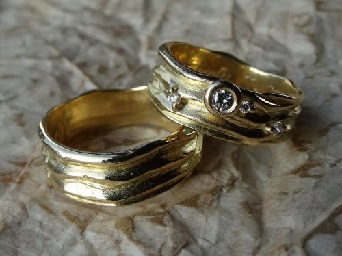 Vestuviniai Žiedai, Auksas, Deimantas