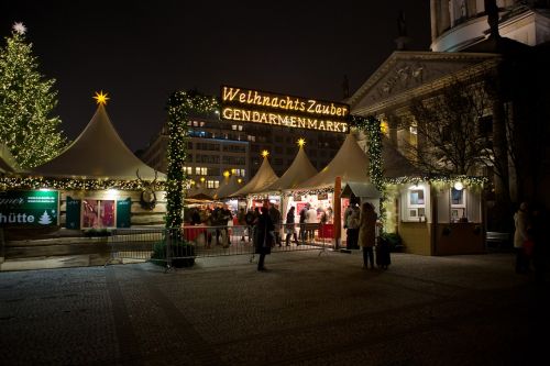 Kalėdų Magija, Gendarmenmarkt, Berlynas, Kalėdų Rinka, Nakties