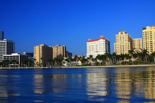 Delnas,  Papludimys,  Florida,  Panorama,  Pastatas,  Architektūra,  Dangus,  Medis,  Vanduo,  Vakarinis Palmių Paplūdimys