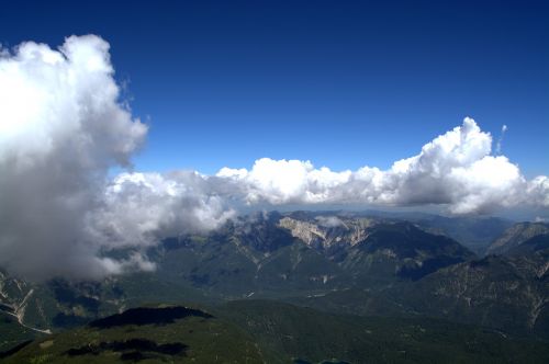 Wetterstein Kalnai, Far Right, Rytų Alpės, Zugspitze, Alpių, Austria, Tolimas Vaizdas, Aukščiausiojo Lygio Susitikimas, Kalnai, Panorama
