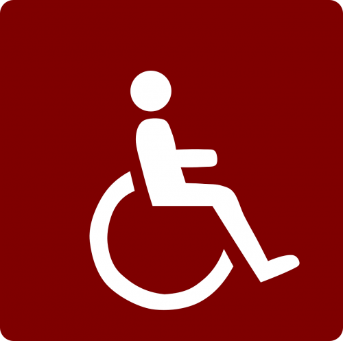 Neįgaliųjų Vežimėlis, Sutrikusios, Raudona, Prieiga, Simbolis, Negalia, Nemokama Vektorinė Grafika