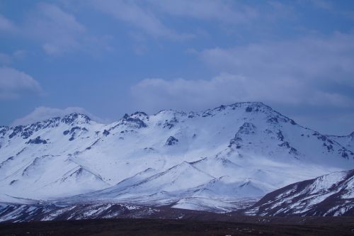 Baltas Debesys, Prairie, Qinghai, Sniego Kalnas