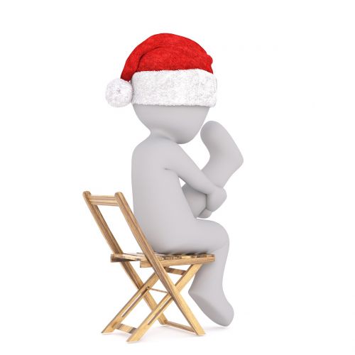 Baltas Vyriškas, 3D Modelis, Izoliuotas, 3D, Modelis, Viso Kūno, Balta, Santa Skrybėlė, Kalėdos, 3D Santa Hat, Kėdė, Sėdėti, Stretchen, Kėdės, Sėdynė, Pertrauka, Kalėdų Senelis, X Mas, Xmas