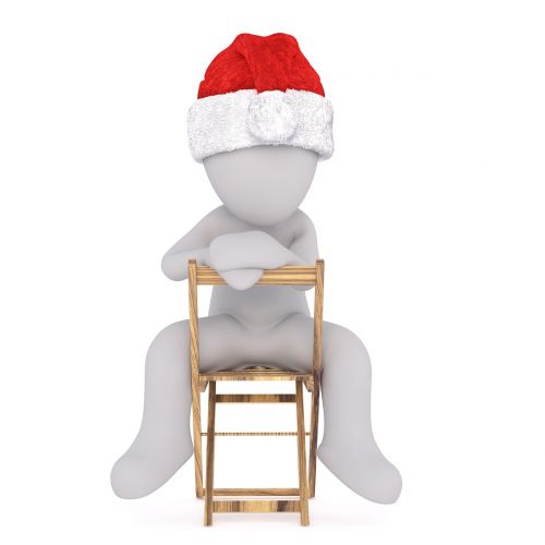 Baltas Vyriškas, 3D Modelis, Izoliuotas, 3D, Modelis, Viso Kūno, Balta, Santa Skrybėlė, Kalėdos, 3D Santa Hat, Kėdė, Breitbeinig, Sėdėti, Kalėdų Senelis, X Mas, Xmas