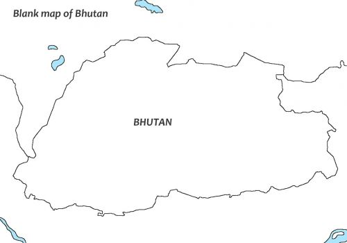 Baltas Žemėlapis, Butanas, Tuščias Žemėlapis Butanas, Himalajus, Turizmas, Pasaulis, Asija