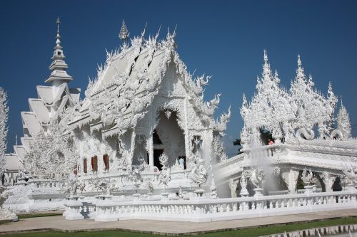 Balta Šventykla, Chiang Rai, Tailandas, Dangus, Asija