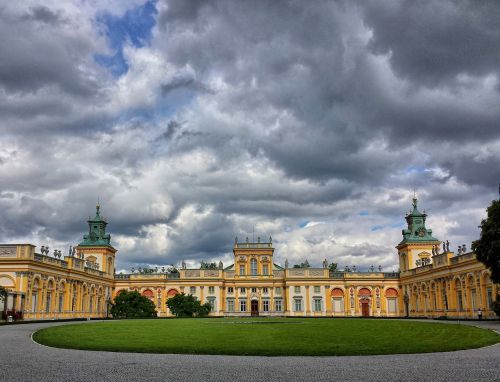 Wilanów, Rūmai, Varšuva, Rūmai Ir Parkas, Architektūra, Pastatas, Paminklas, Barokas, Debesys, Turizmas, Lenkija