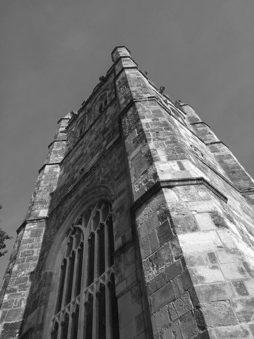 Wimborne Minster, Minster, Bažnyčia, Dorset, Senas, Architektūra, Anglican, Struktūra, Akmuo, Viduramžių, Architektūra, Istorija, Stilius, Turizmas, Garbinimas, Kelionė, Bokštas, Vieta, Orientyras, Dvasingumas, Religija, Wimborne, Dangus, Juoda Ir Balta, Mono, Vienspalvis, Juoda, Balta