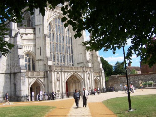 Vinčesterio Katedra, Winchester, Vasaros Laikas, Anglija, Akmuo, Religija, Architektūra, Hampšyras, Katedra, Bažnyčia, Istorinis, Gotika, Garbinimas