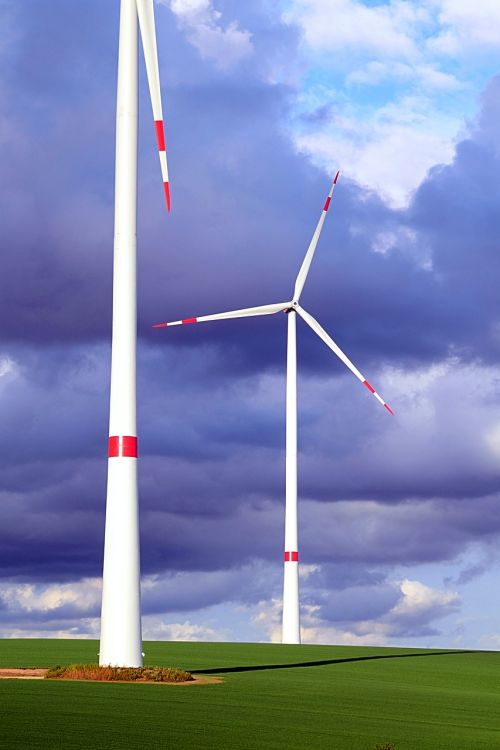 Vėjo Energija, Ekologinė Elektros Energija, Pinwheel, Elektros Gamyba, Vėjo Turbina, Statyboje, Didelis, Vėjo Parkas