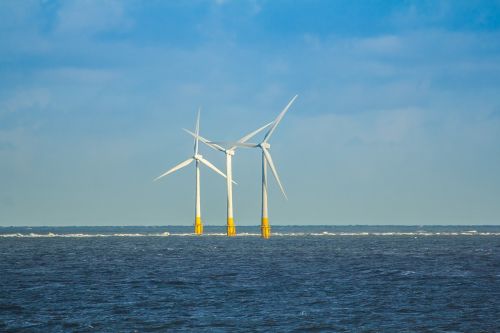 Vėjo Turbinos, Šiaurės Jūra, Anglija, Norfolk