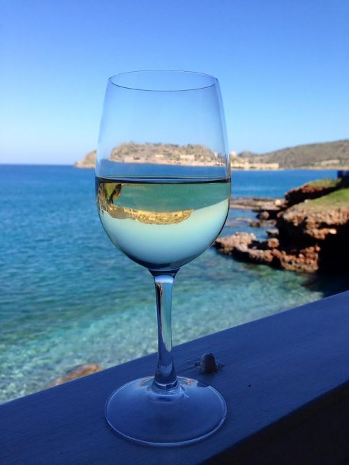 Vynas, Stiklas, Spinalonga, Crete, Graikija