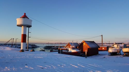 Uostas, Žiema, Norvegija, Sniegas